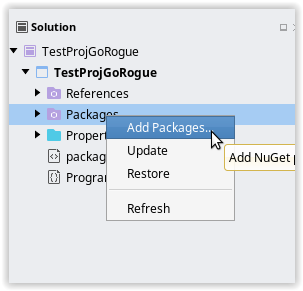 linux framework manage nuget