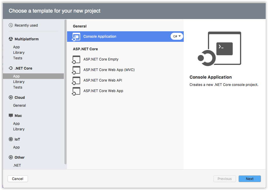 mac core create project